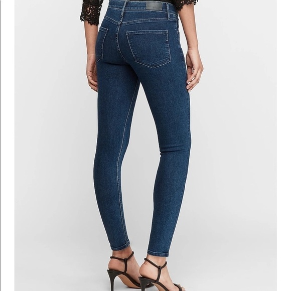 Express Mid Rise Denim Perfect Skinny Jean - Picture 2 of 7